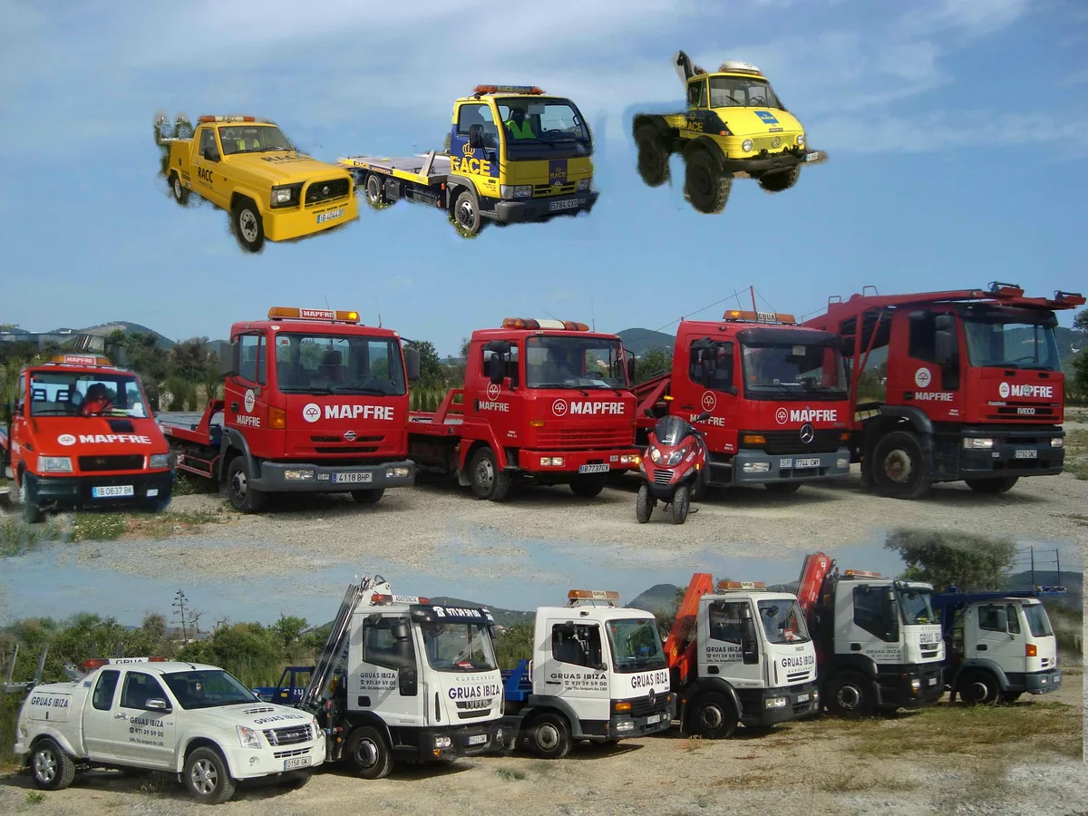 Grúa asistiendo a un vehículo en carretera